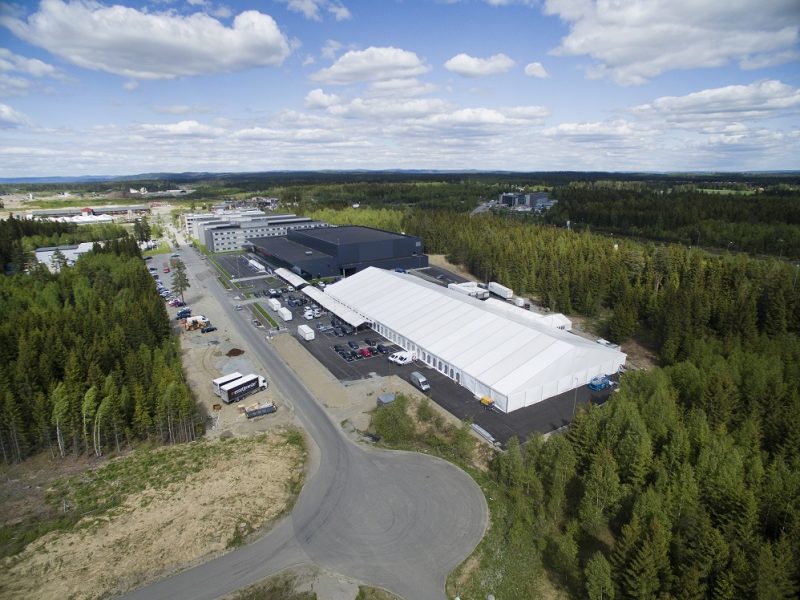 Aerial view of Anchor Industries industrial clear span facility