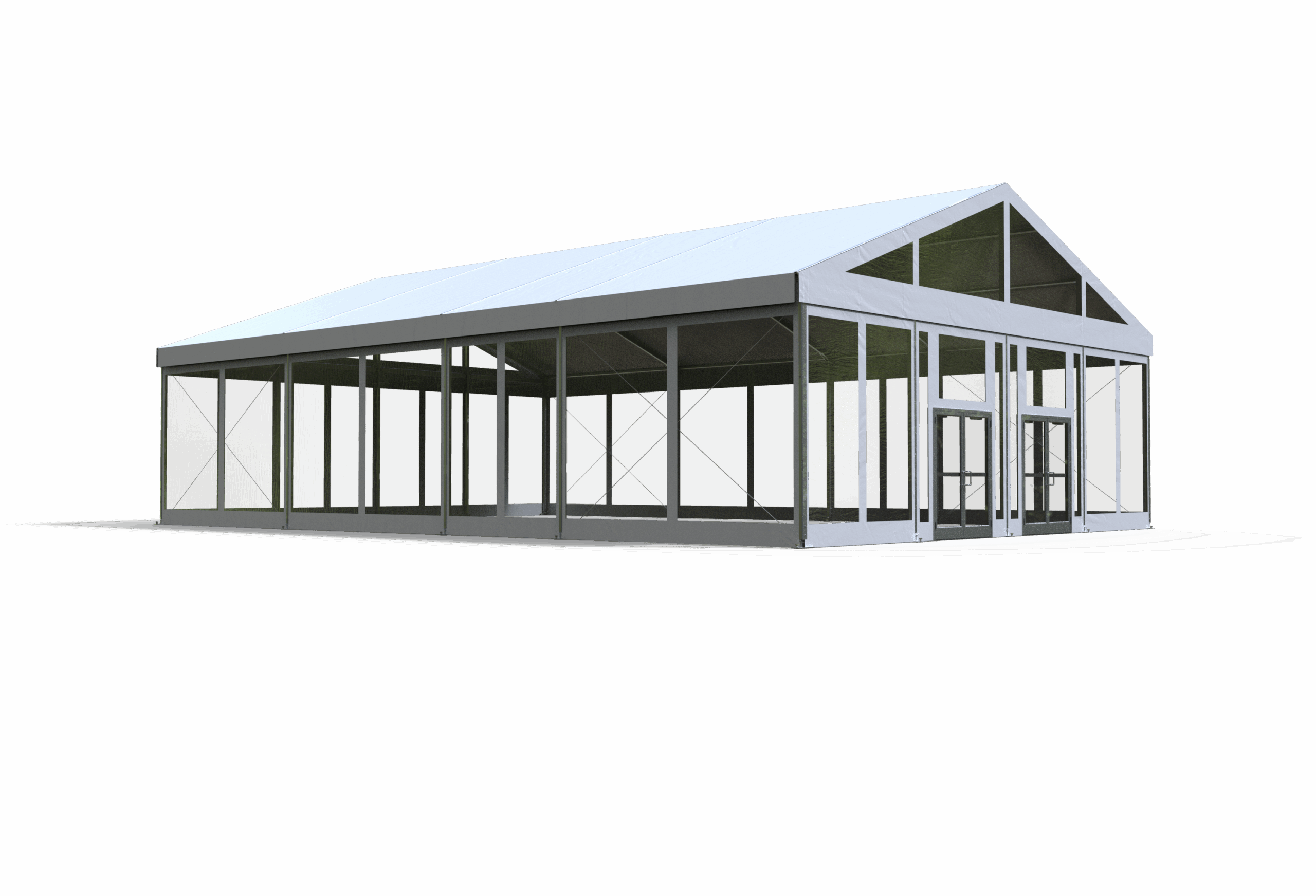 Anchor Industries clear span event tent rendering with open frame
