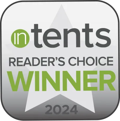 Award badge reading “InTents Reader’s Choice Winner 2024.”