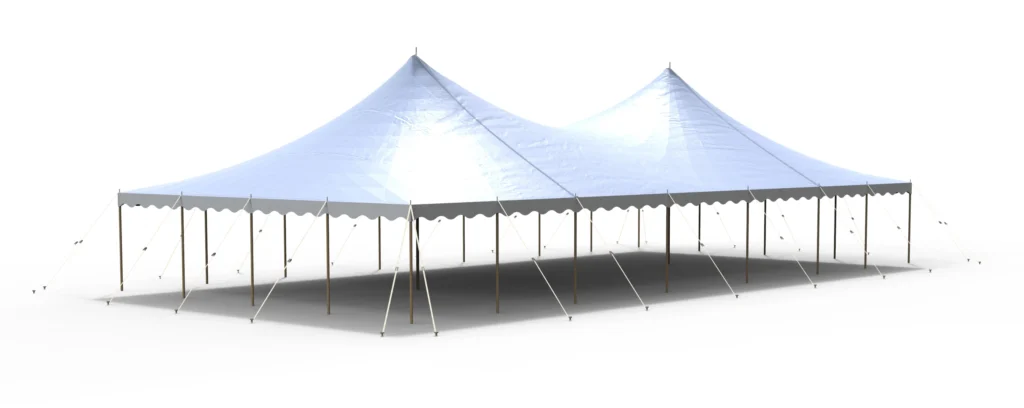 Rendering of large white tension tent by Anchor Industries