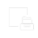 Minimal line icon of a file drawer representing storage or organization.