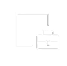 Minimal line icon of a briefcase symbolizing business services.
