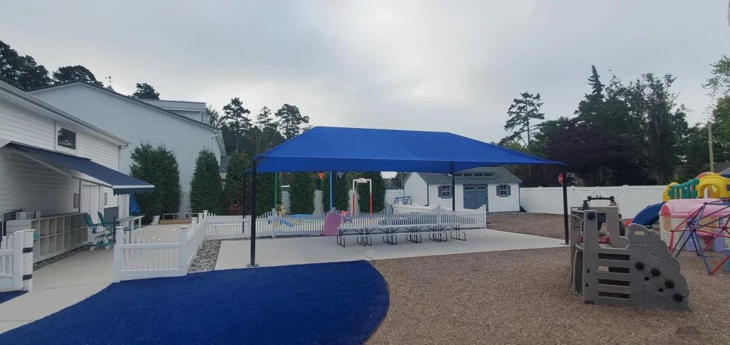 Anchor Industries poolside shade canopy blue