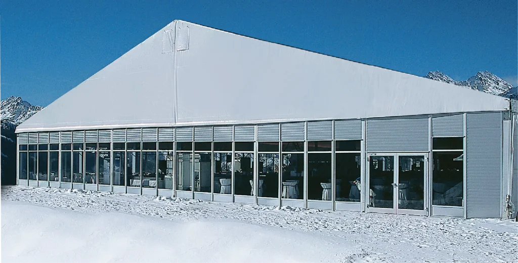 Anchor Industries clear span structure in snowy environment