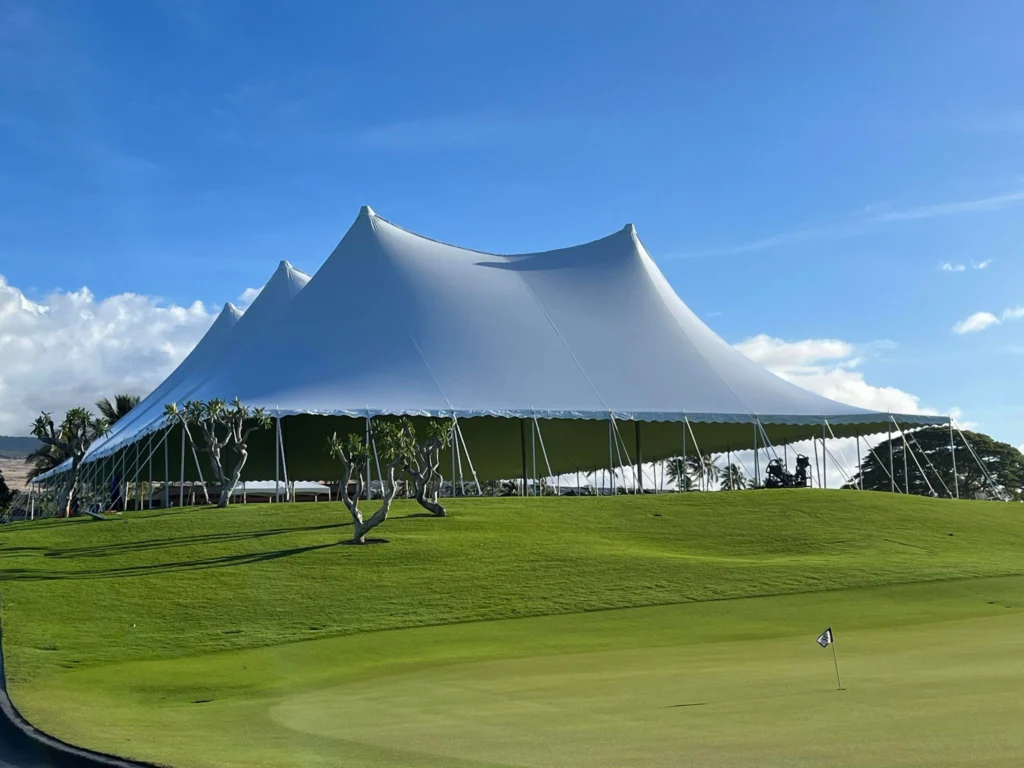 Massive Anchor Industries tension tent on golf course event space