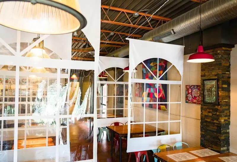 Restaurant booths with clear panel dividers Anchor Industries